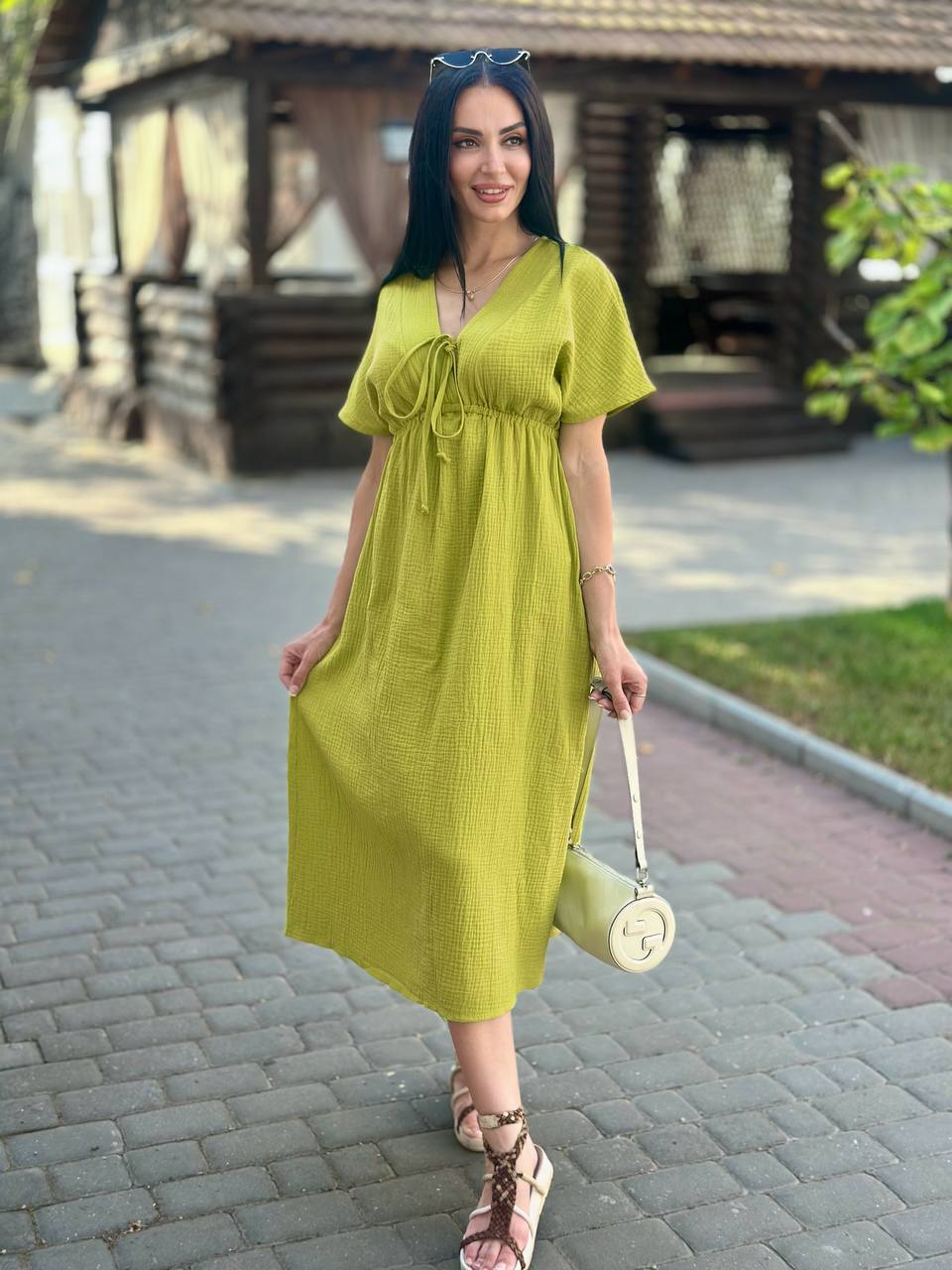 Літня сукня гірчичний